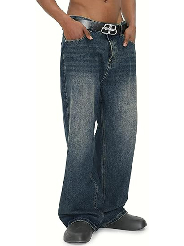 EMMIOL Jeans holgados de pierna ancha estilo americano