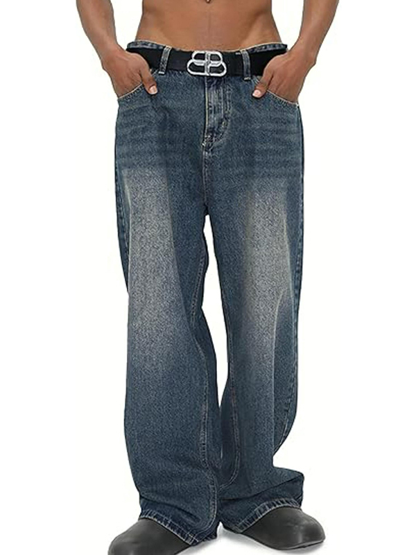 EMMIOL Jeans holgados de pierna ancha estilo americano