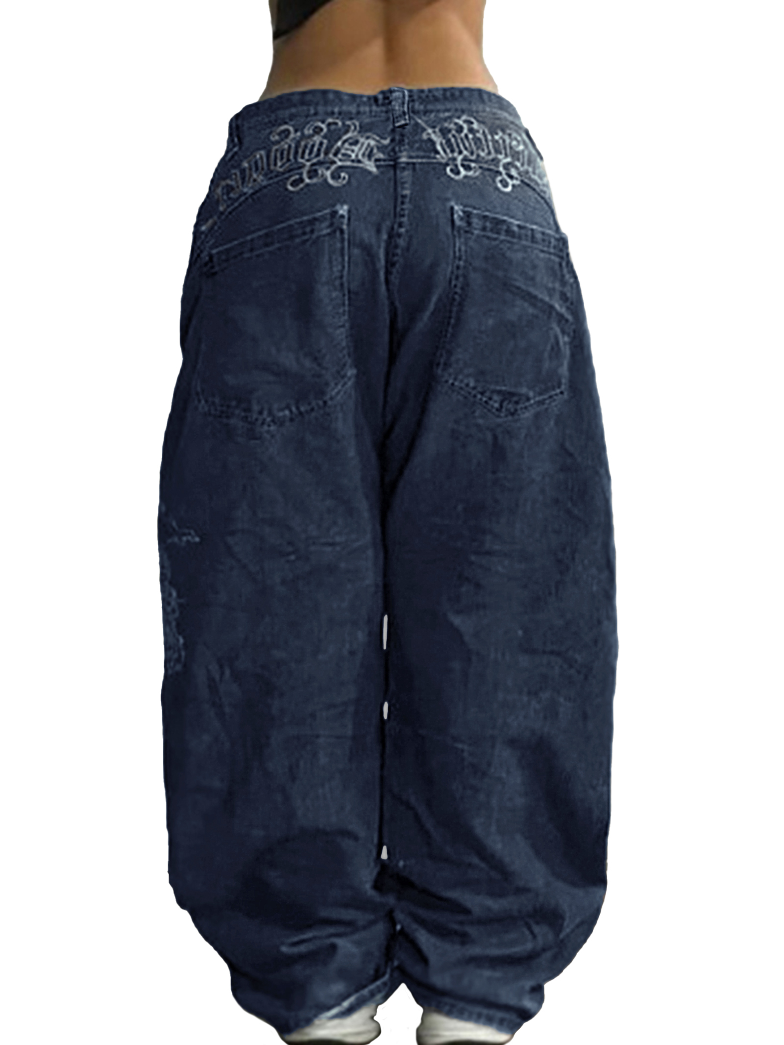 EMMIOL Amerikanische Retro High Street Boyfriendjeans mit weitem Bein