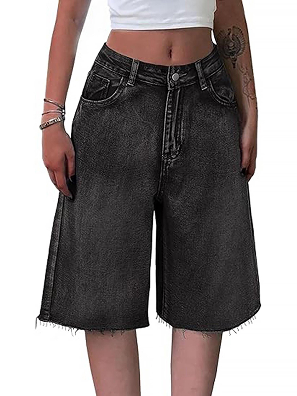 EMMIOL Pantaloncini in denim con tasche oblique vintage Y2K