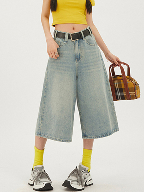 EMMIOL Pantalones cortos vaqueros retro americanos