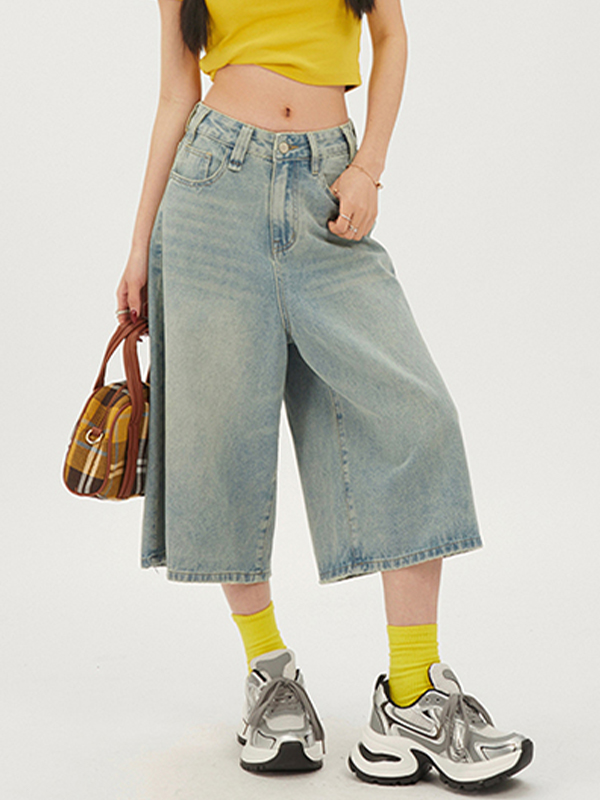 EMMIOL Pantalones cortos vaqueros retro americanos