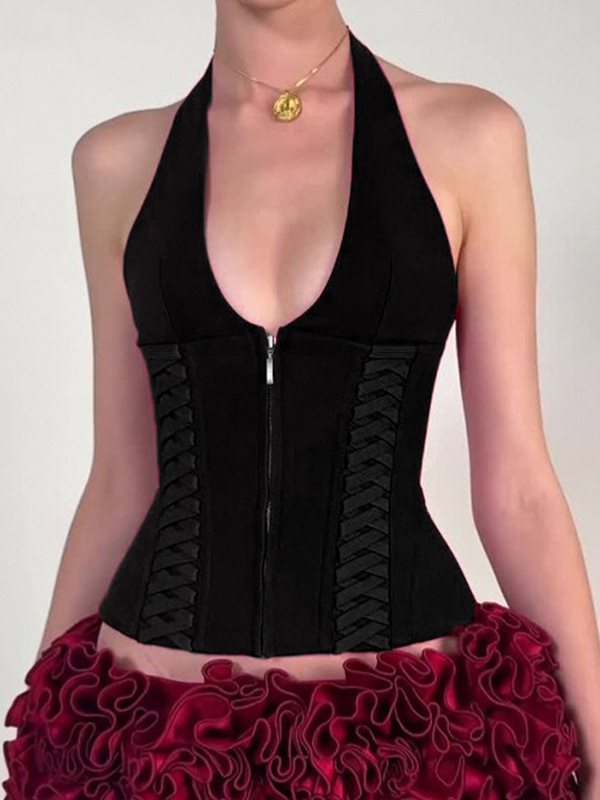 EMMIOL Gilet con collo alla francese