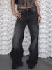 EMMIOL Jeans boyfriend con lavaggio sfumato glitterato