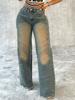 EMMIOL Distressed vintage blue wash Boyfriend Jeans