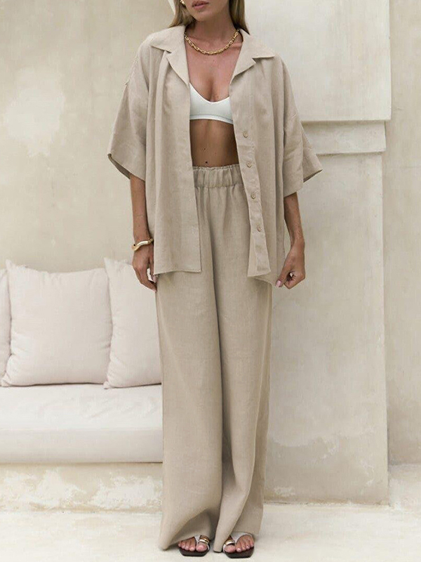 EMMIOL Loose-Fitting Short-Sleeved Two Piece