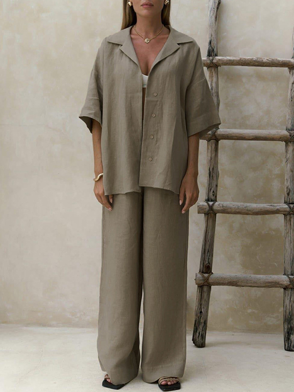 EMMIOL Loose-Fitting Short-Sleeved Two Piece