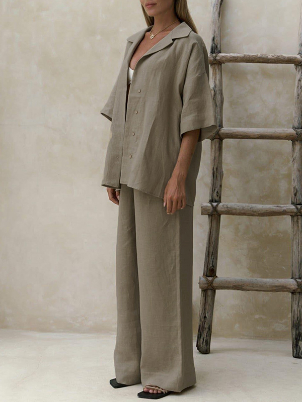 EMMIOL Loose-Fitting Short-Sleeved Two Piece