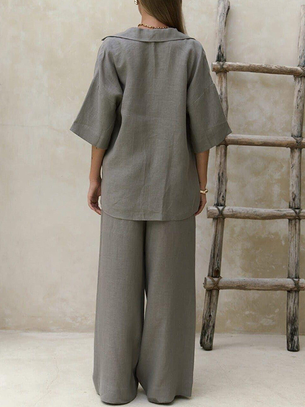 EMMIOL Loose-Fitting Short-Sleeved Two Piece