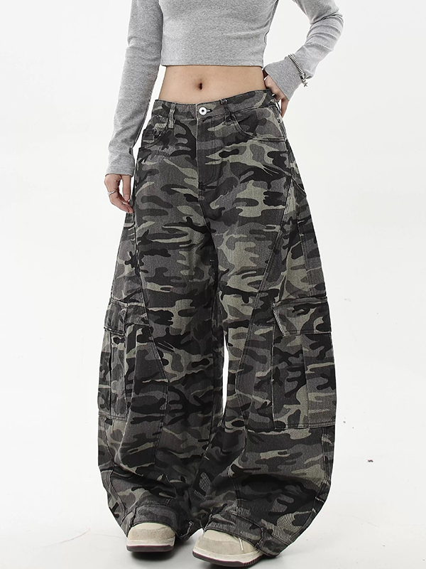 EMMIOL Jeans boyfriend mimetici multitasche vintage