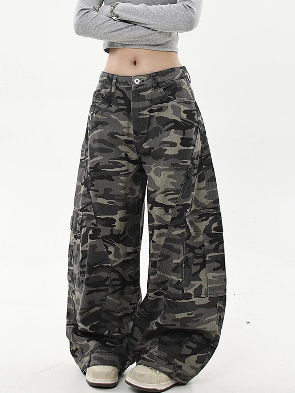 EMMIOL Jeans boyfriend mimetici multitasche vintage