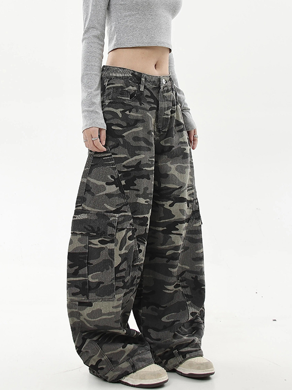 EMMIOL Jeans boyfriend mimetici multitasche vintage