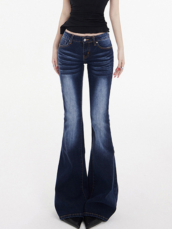 EMMIOL Vintage Washed Slim Fit Flare Jeans