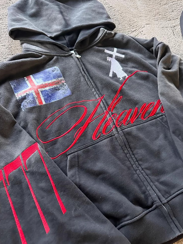 EMMIOL Felpa con zip stampata personalizzata in due pezzi