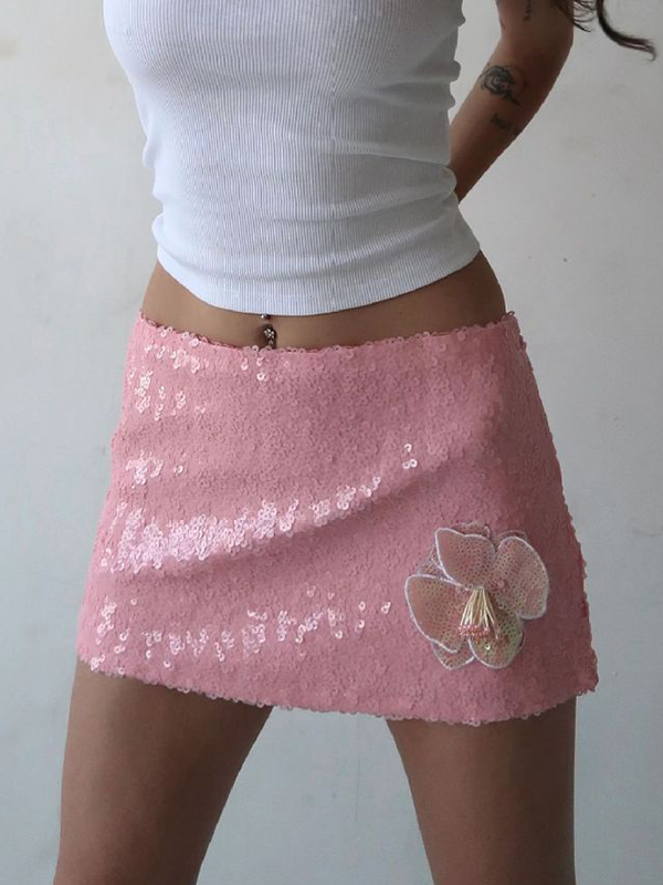 EMMIOL Minigonna con fiocco di paillettes
