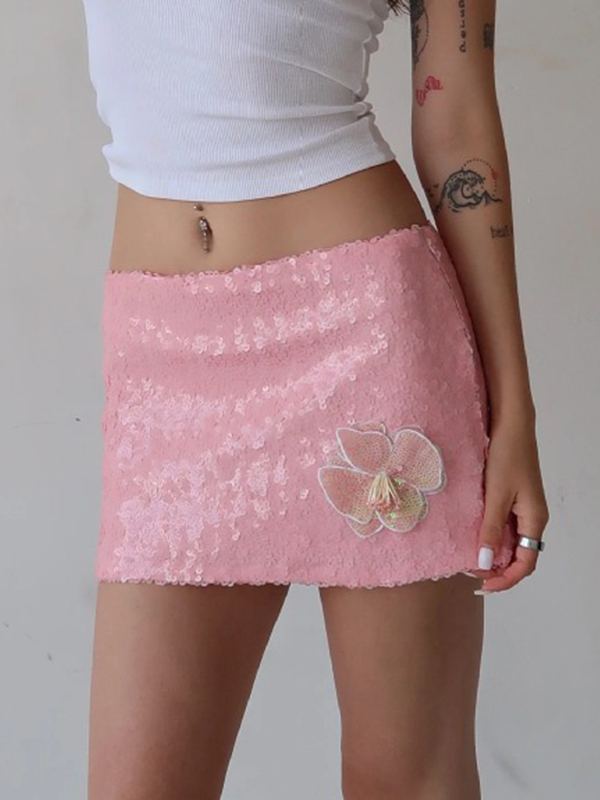 EMMIOL Minigonna con fiocco di paillettes
