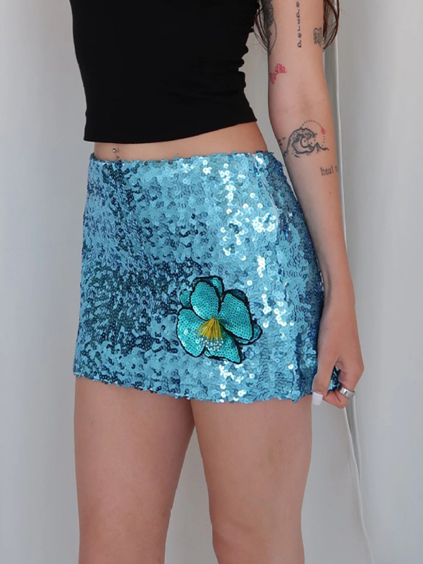 EMMIOL Minigonna con fiocco di paillettes
