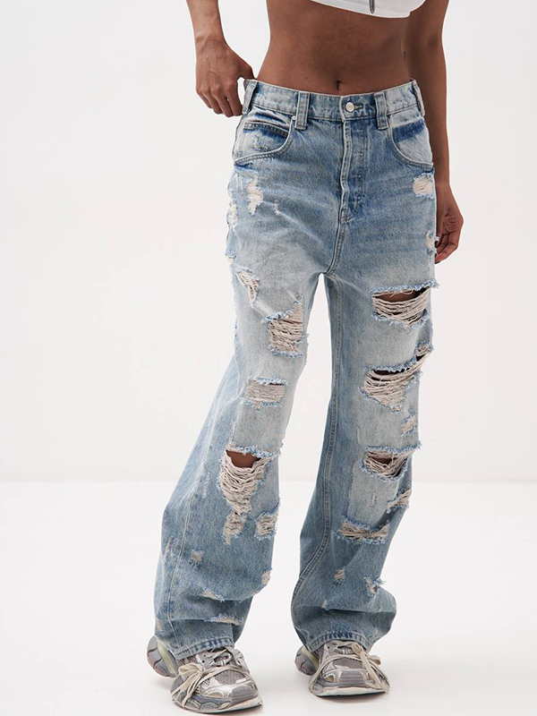 EMMIOL Distressed Holey Vielseitige zerrissene Jeans