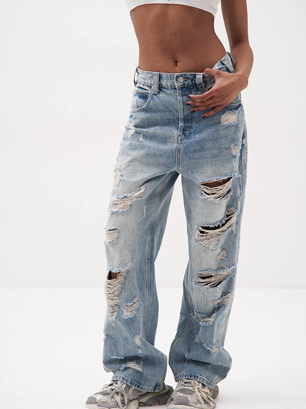 EMMIOL Distressed Holey Vielseitige zerrissene Jeans