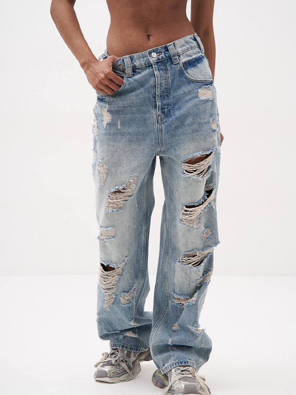 EMMIOL Distressed Holey Vielseitige zerrissene Jeans