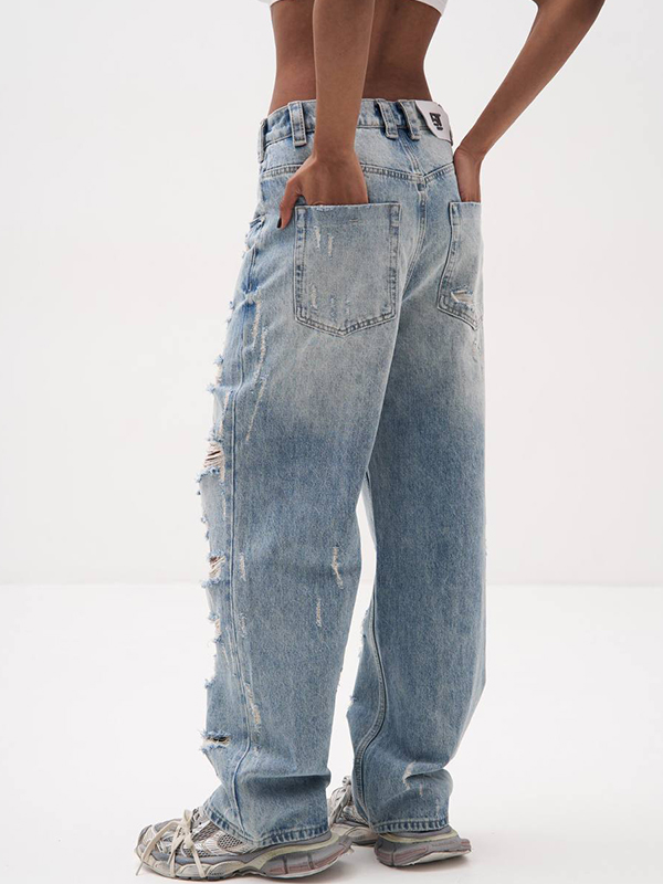 EMMIOL Distressed Holey Vielseitige zerrissene Jeans