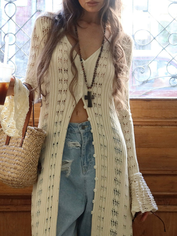 EMMIOL Cardigan dal design extra lungo