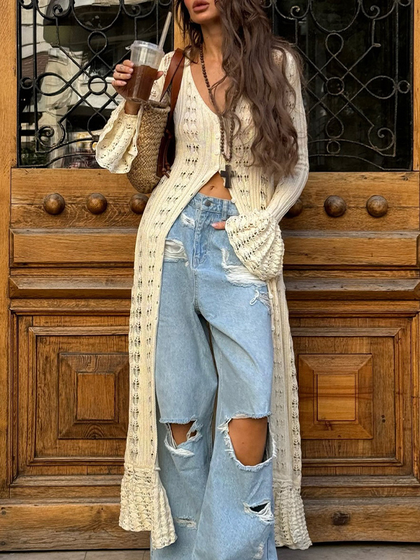 EMMIOL Cardigan dal design extra lungo