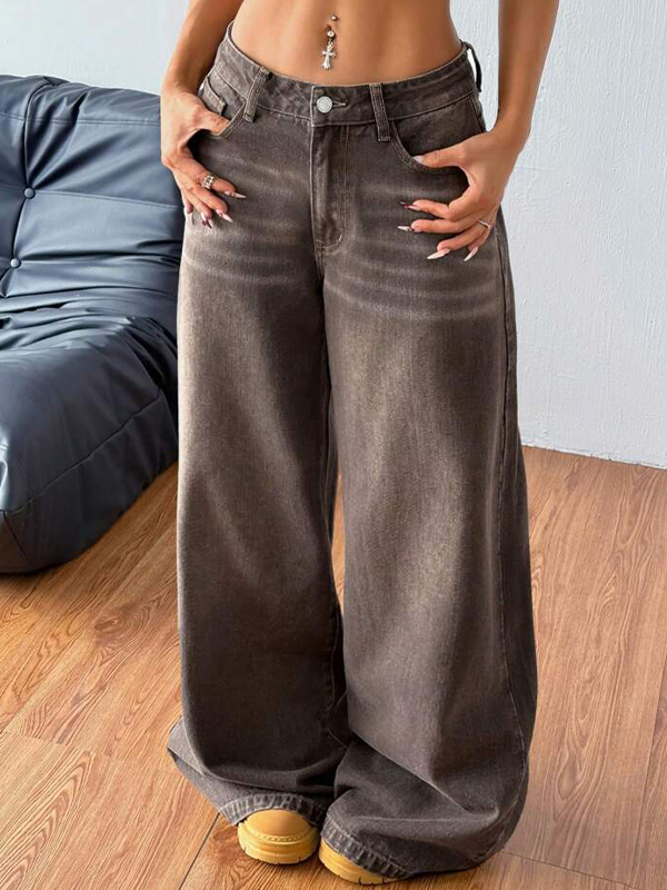 EMMIOL Lockere, schlankmachende Boyfriendjeans
