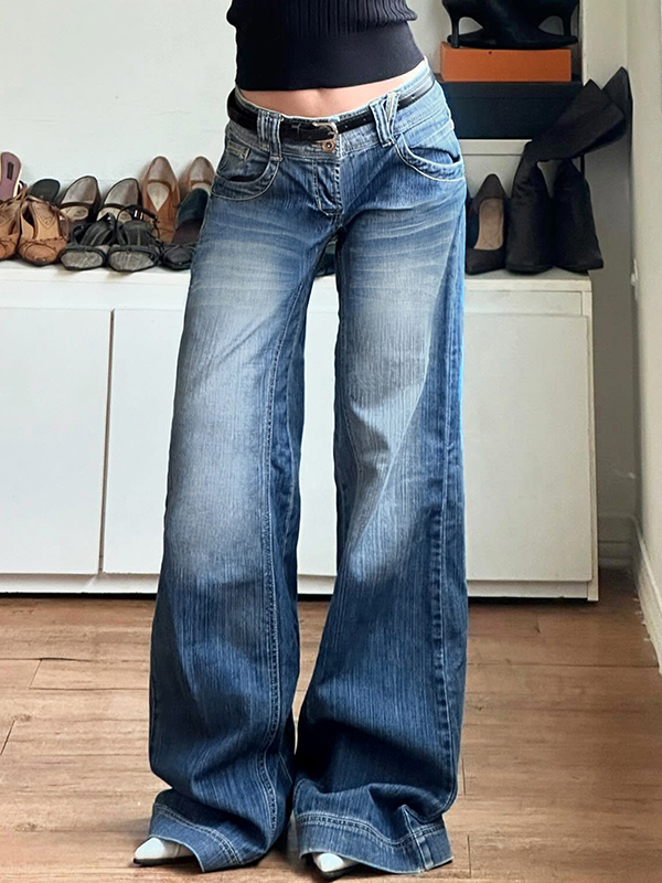 EMMIOL Einfache Boyfriendjeans im Used-Look