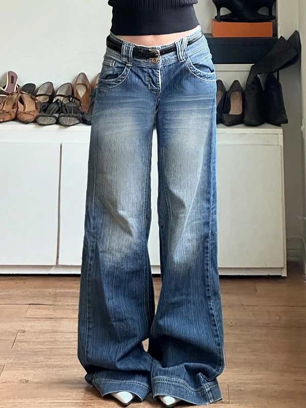 EMMIOL Einfache Boyfriendjeans im Used-Look