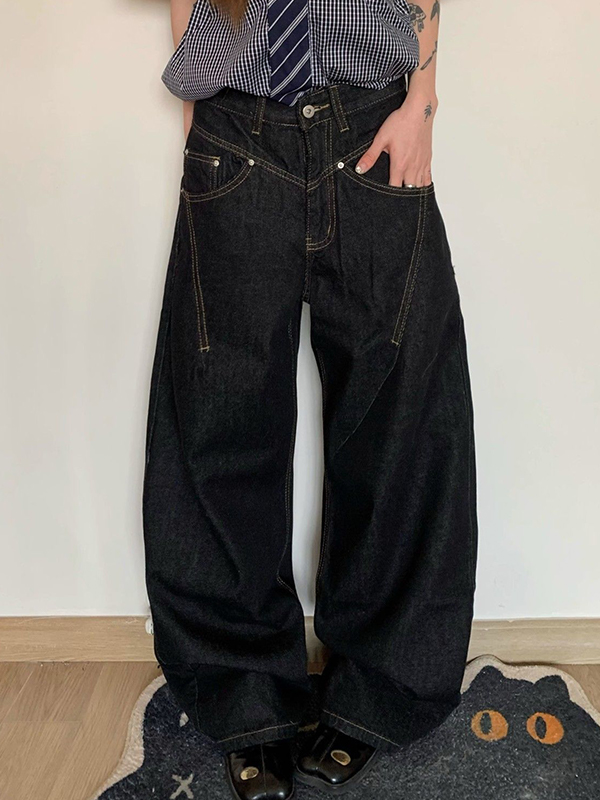 EMMIOL Retro Structure Original Boyfriendjeans aus Rindsleder