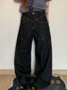 EMMIOL Jeans boyfriend in pelle bovina originale con struttura retrò