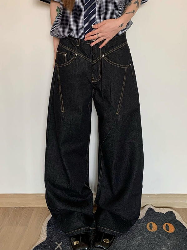 EMMIOL Retro Structure Original Boyfriendjeans aus Rindsleder