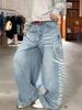 EMMIOL Jeans boyfriend con stampa di lettere retrò