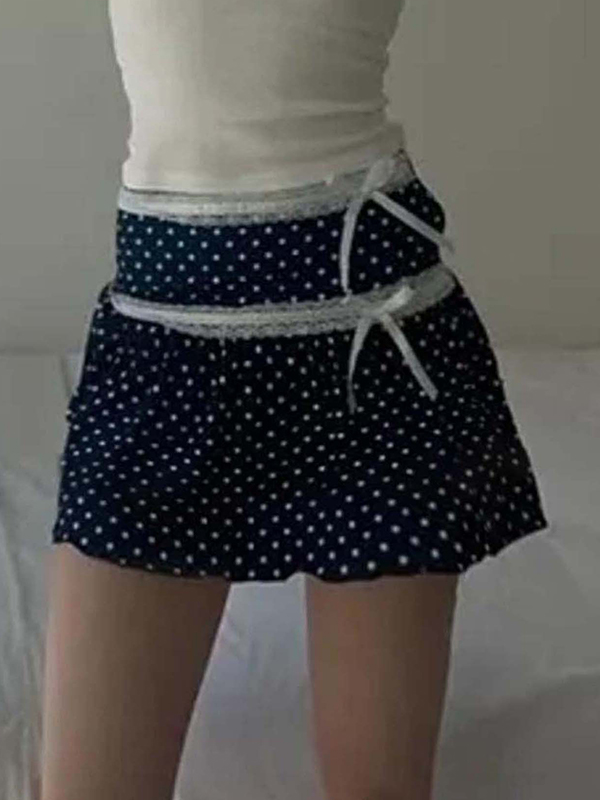 EMMIOL Minifalda retro de lunares para niña