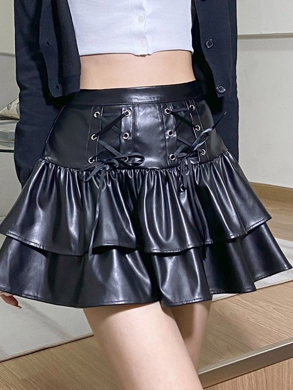 EMMIOL Minifalda estilo oscuro de calle