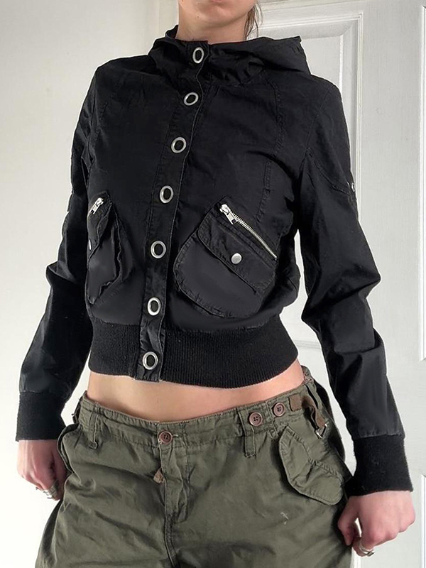 EMMIOL Personalised Workwear Style Stand-Up Collar Jacket