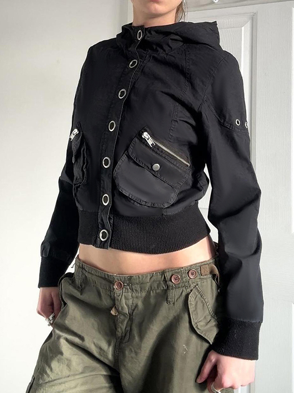 EMMIOL Personalised Workwear Style Stand-Up Collar Jacket