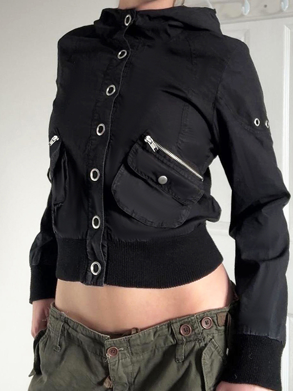 EMMIOL Personalised Workwear Style Stand-Up Collar Jacket