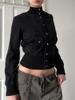 EMMIOL Solid Colour Slim Fit Fashionable Jacket