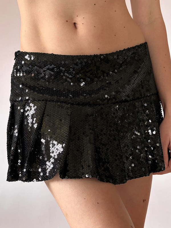 EMMIOL Minifalda de patchwork con lentejuelas estilo fiesta