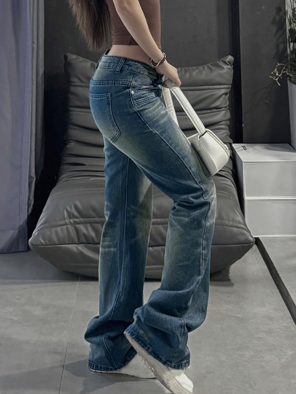 EMMIOL Splicing Ageing Flare Jeans