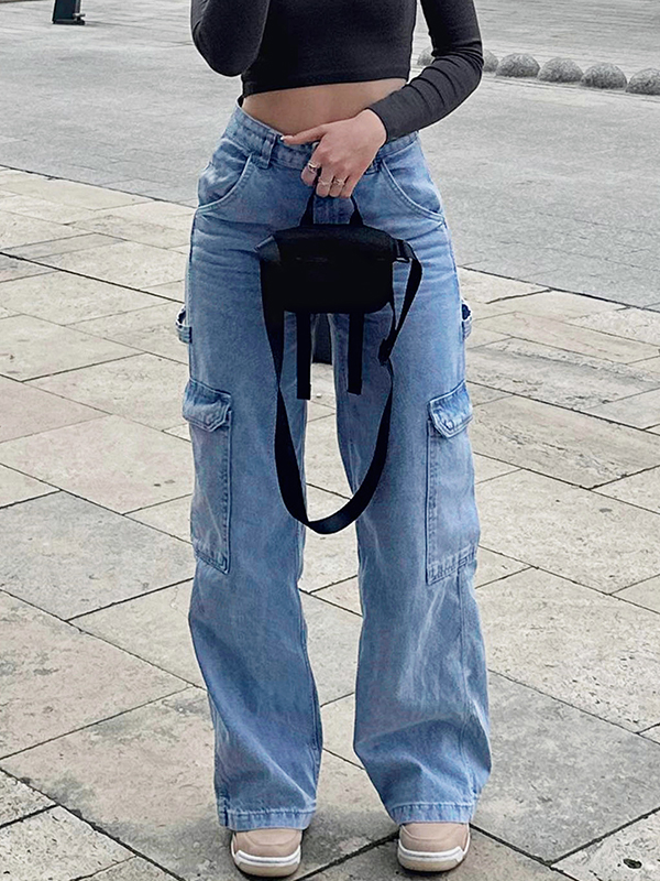 EMMIOL Cargojeans mit mehreren Taschen