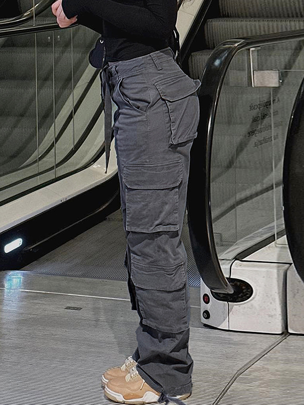 EMMIOL Casual Zip Pocket Cargo Jeans