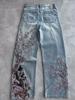 EMMIOL Retro Plum Blossom Embroidery Boyfriend Jeans
