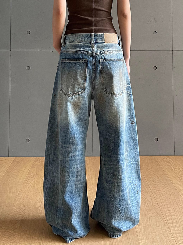EMMIOL Jeans boyfriend slavati, screpolati e consumati