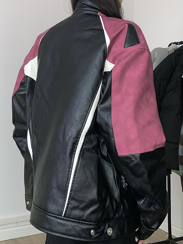 EMMIOL Amerikanische Jacke im Colour-Blocking-Stil