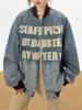 EMMIOL Jacke im amerikanischen Alphabet-Patchwork-Stil