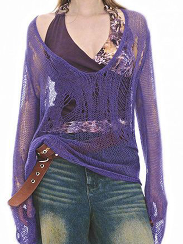 EMMIOL Langarmshirt mit Lochmuster