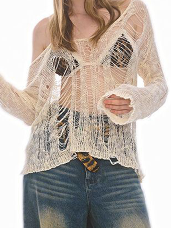 EMMIOL Langarmshirt mit Lochmuster
